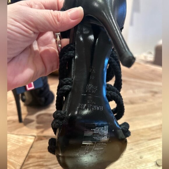 BNIB BALMAIN X H&M black rope gladiator boots 41 - Picture 6 of 8